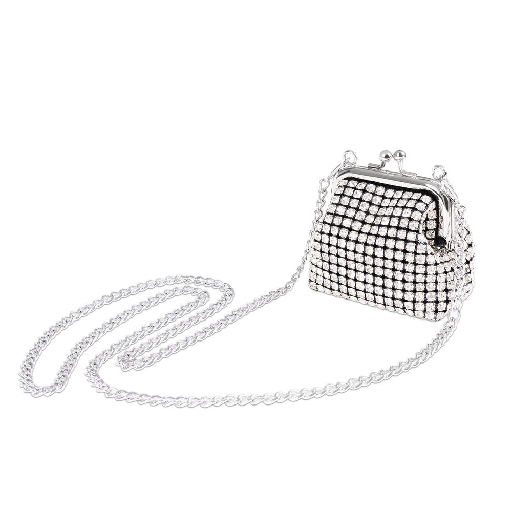 5872 Sparkling Rhinestone Mini Crossbody Bag - Small Evening Clutch Purse